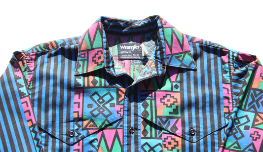 1990's Size Medium Wrangler Rodeo Button Up Shirt