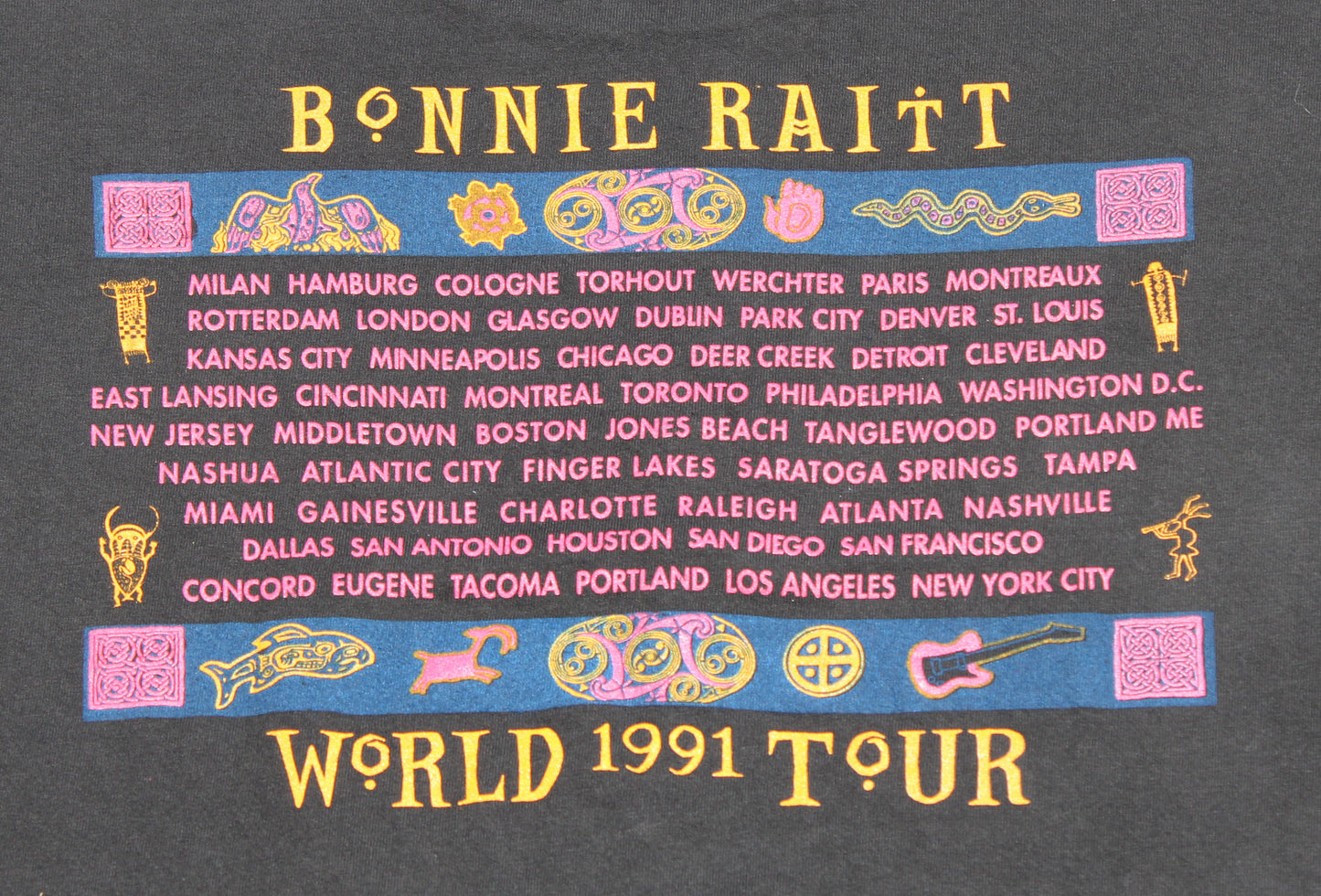 1991 Size XL Bonnie Raitt "Luck Of The Draw Tour" Tee Shirt