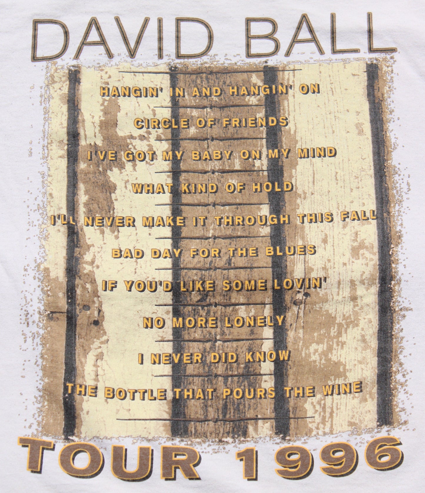 1996 Size Large David Ball "Tour" Tee Shirt