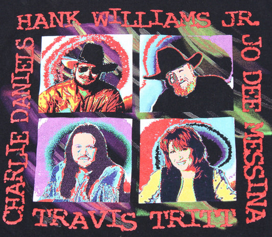 1990's Size XL Hank x Charlie x Jo Dee x Travis "Tour" Tee Shirt