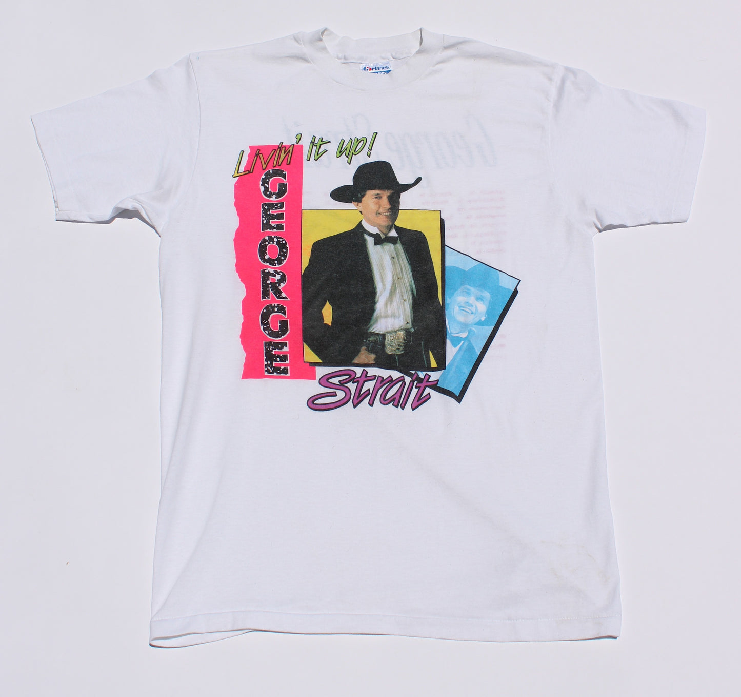 1990's Size Medium George Strait "Livin' It Up" Tee Shirt