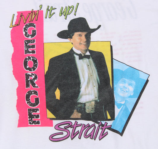 1990's Size Medium George Strait "Livin' It Up" Tee Shirt