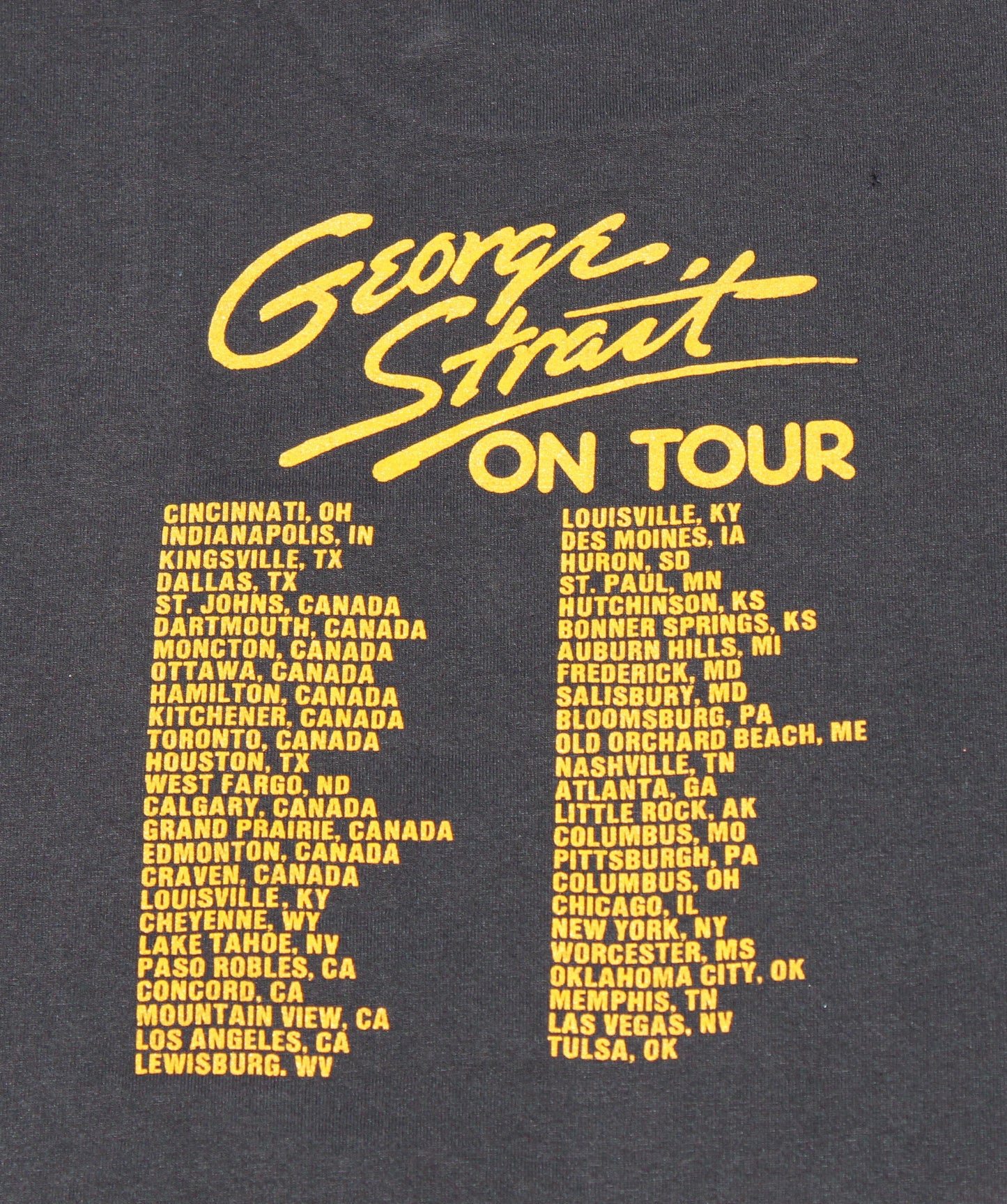 1988 Size Medium George Strait "Tour" Tee Shirt