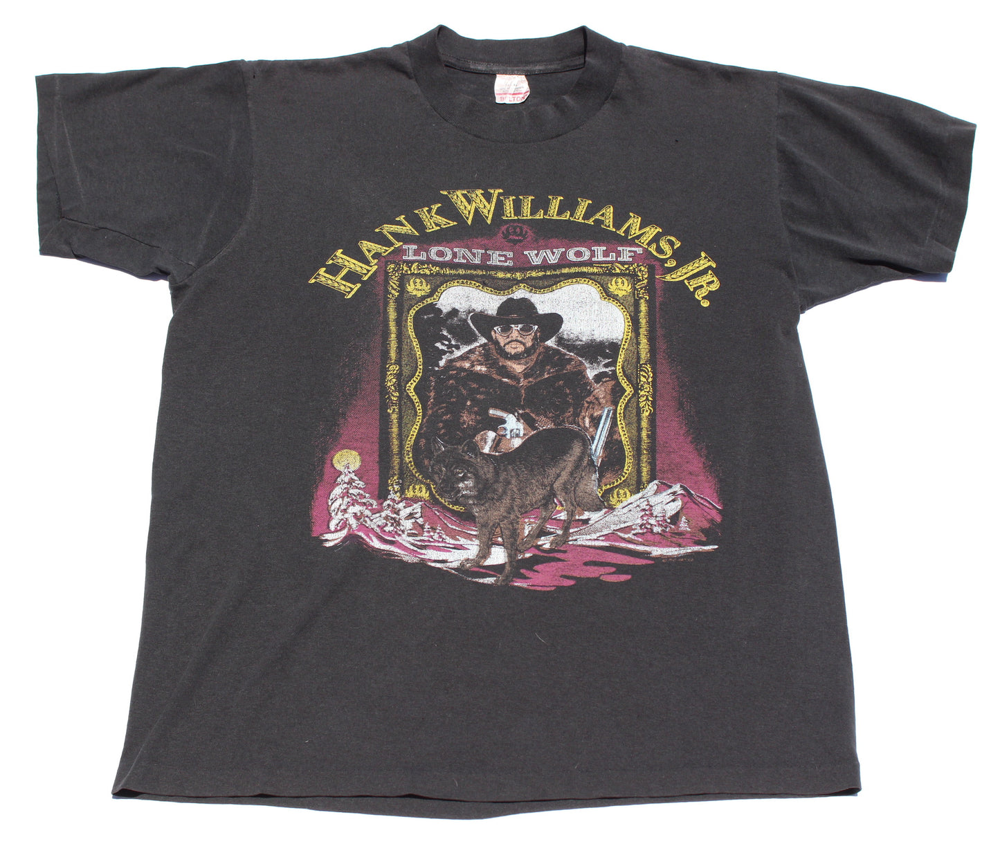 1990 Size Medium Hank Williams Jr. "Lone Wolf Tour" Tee Shirt