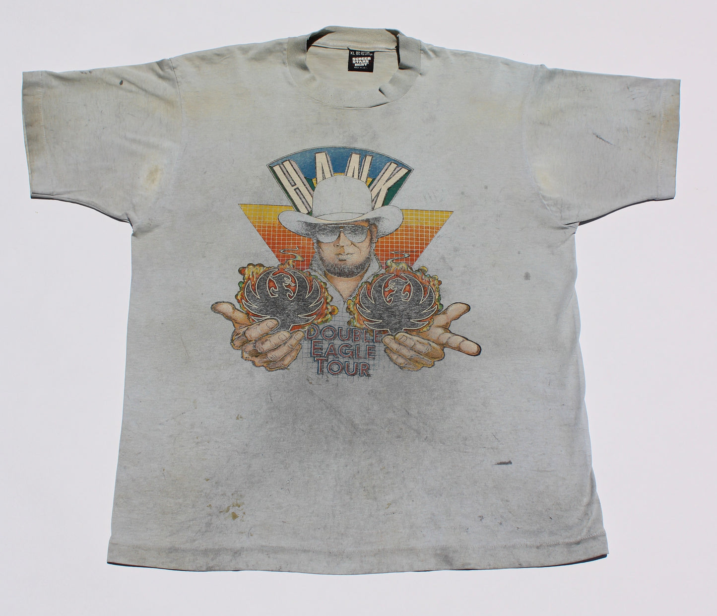 1990's Size Large Hank Williams Jr. "Double Eagle Tour" Tee Shirt
