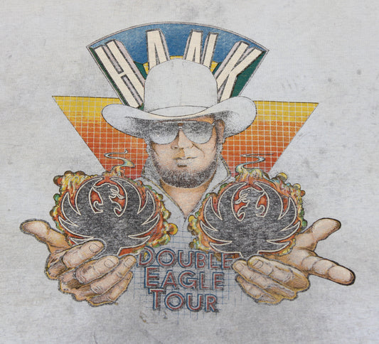 1990's Size Large Hank Williams Jr. "Double Eagle Tour" Tee Shirt