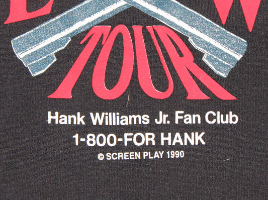 1990 Size XL Hank Williams Jr. "Lone Wolf Tour" Tee Shirt