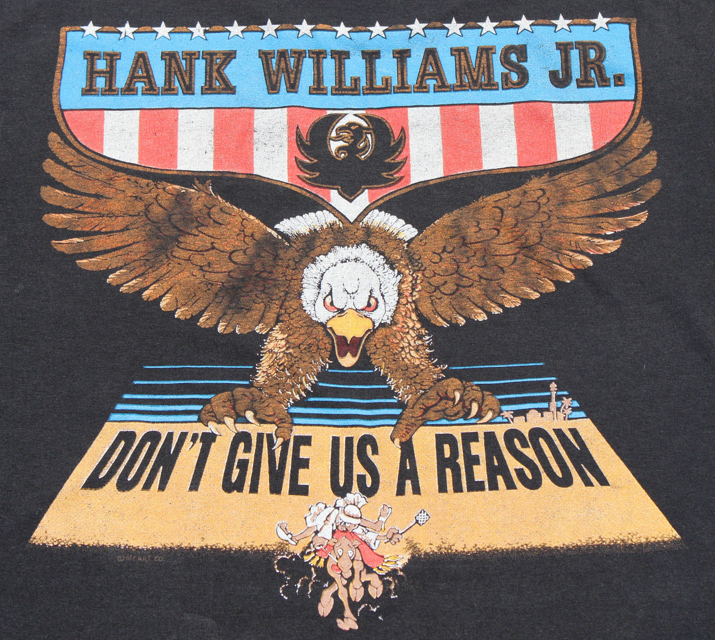 1990's Size Medium Hank Williams Jr. "Don't Give Us A Reason" Tee Shirt