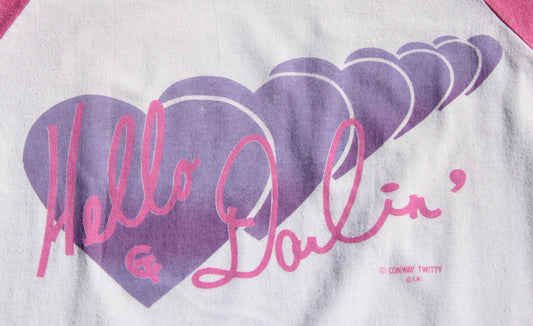 1980's Size Medium Conway Twitty "Hello Darlin" Baseball Shirt