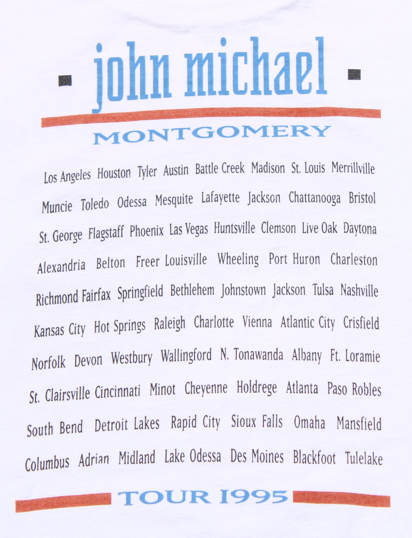 1994 Size XXL John Michael Montgomery "Tour" Tee Shirt