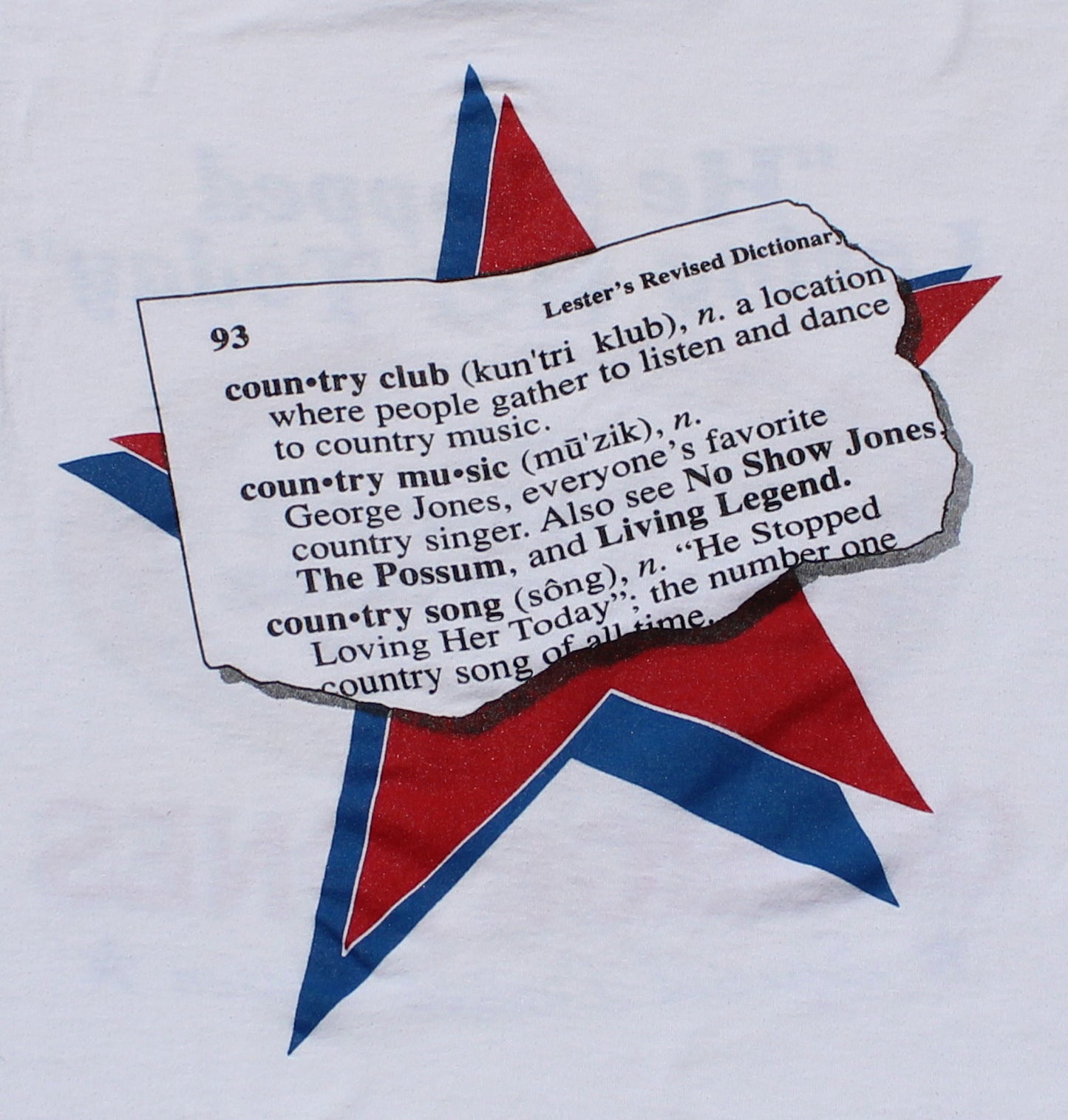 1990's Size XL George Jones "Number One Hit" Tee Shirt