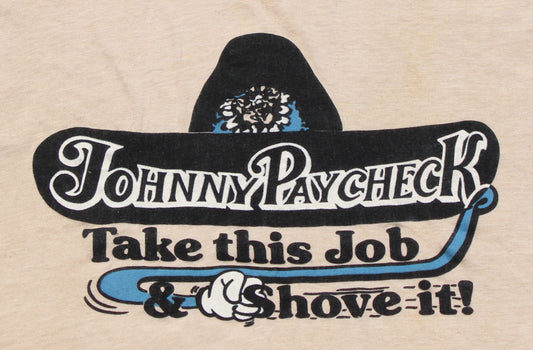 1980's Size Medium Johnny Paycheck "Take This Job And Shove It" Tee Shirt