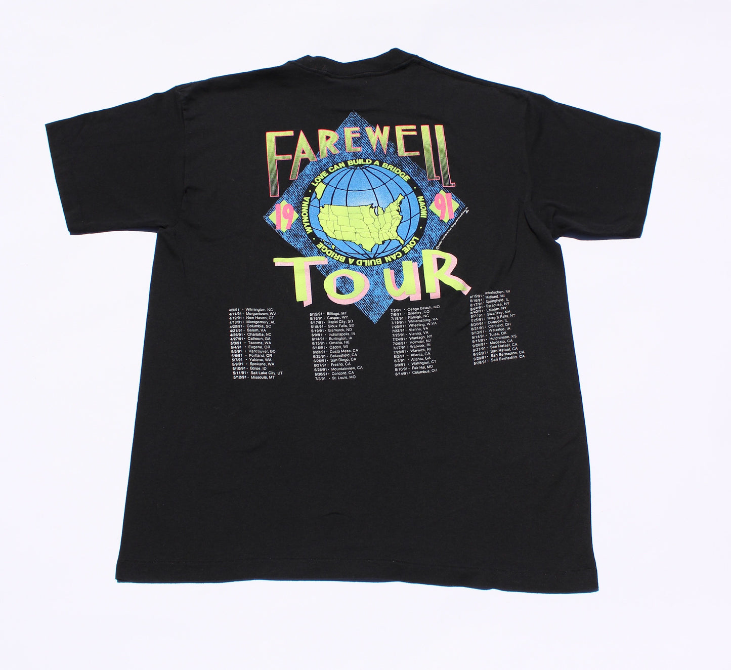 1990 Size Large The Judds "Farewell Tour-Black" Tee Shirt