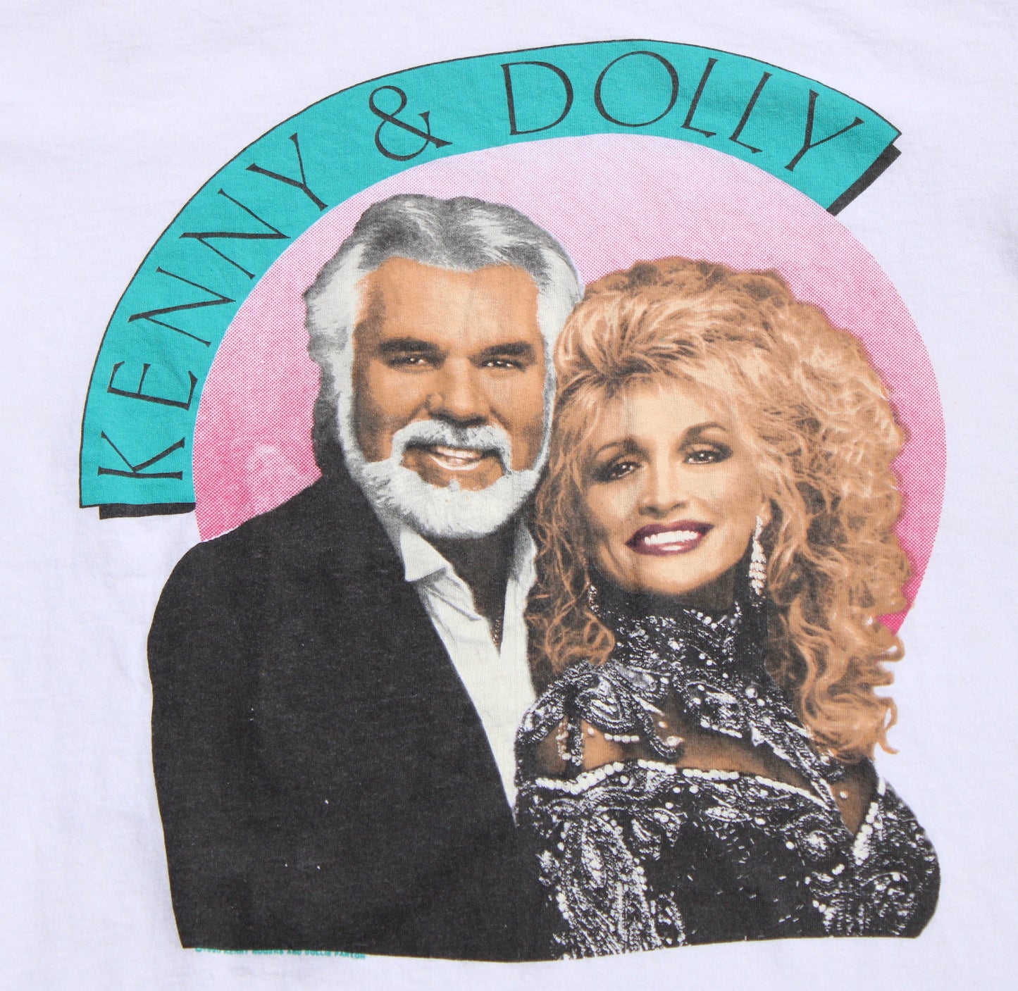 1990 Size Large Kenny Rogers and Dolly Parton "Faces" Tee Shirt