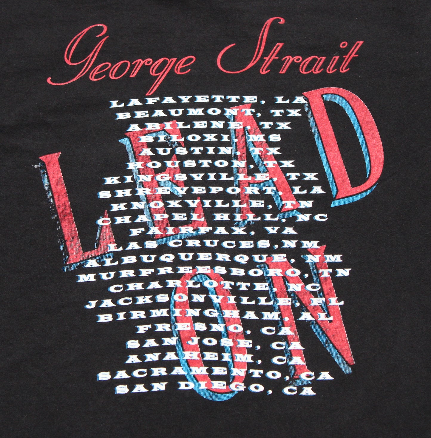 1990's Size Large George Strait "Lead On Tour" Tee Shirt