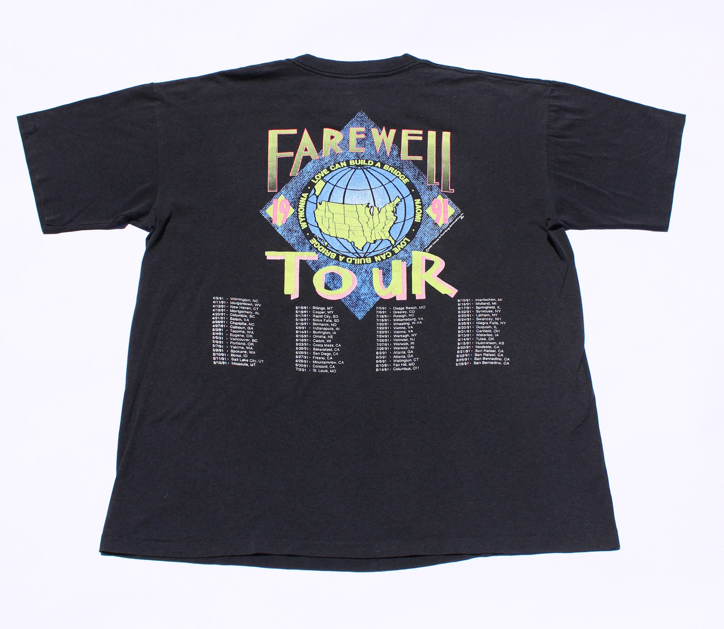 1990 Size XL The Judds "Farewell Tour-Black" Tee Shirt