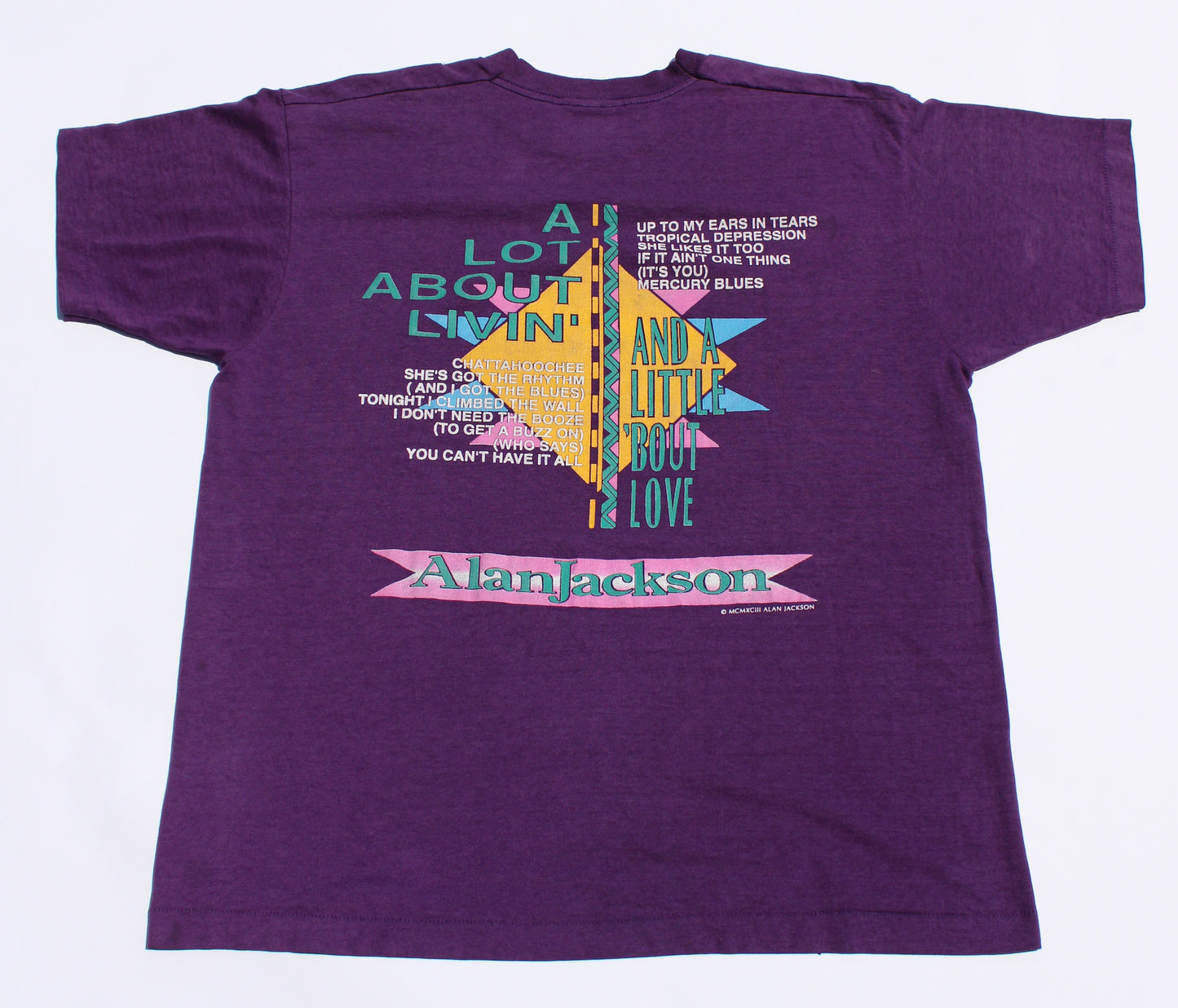 1993 Size XL Alan Jackson "Purple-A Lot About Livin" Tee Shirt