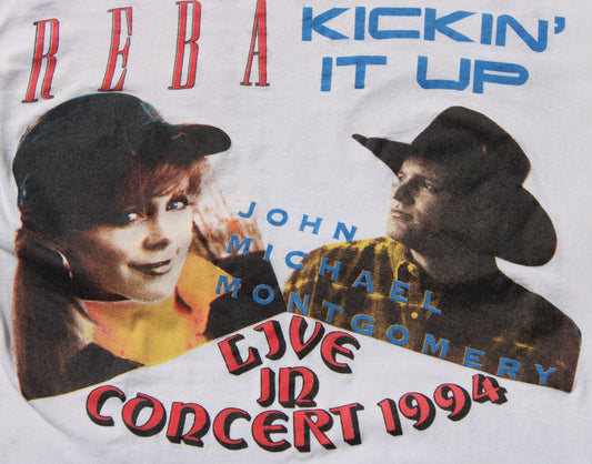 1994 Size Large Reba / John Michael Montgomery "Kickin' It Up Tour" Tee Shirt
