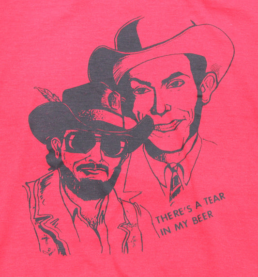 1980's Size Medium Hank Williams Sr. & Jr. "There's A Tear In My Beer" Tee Shirt