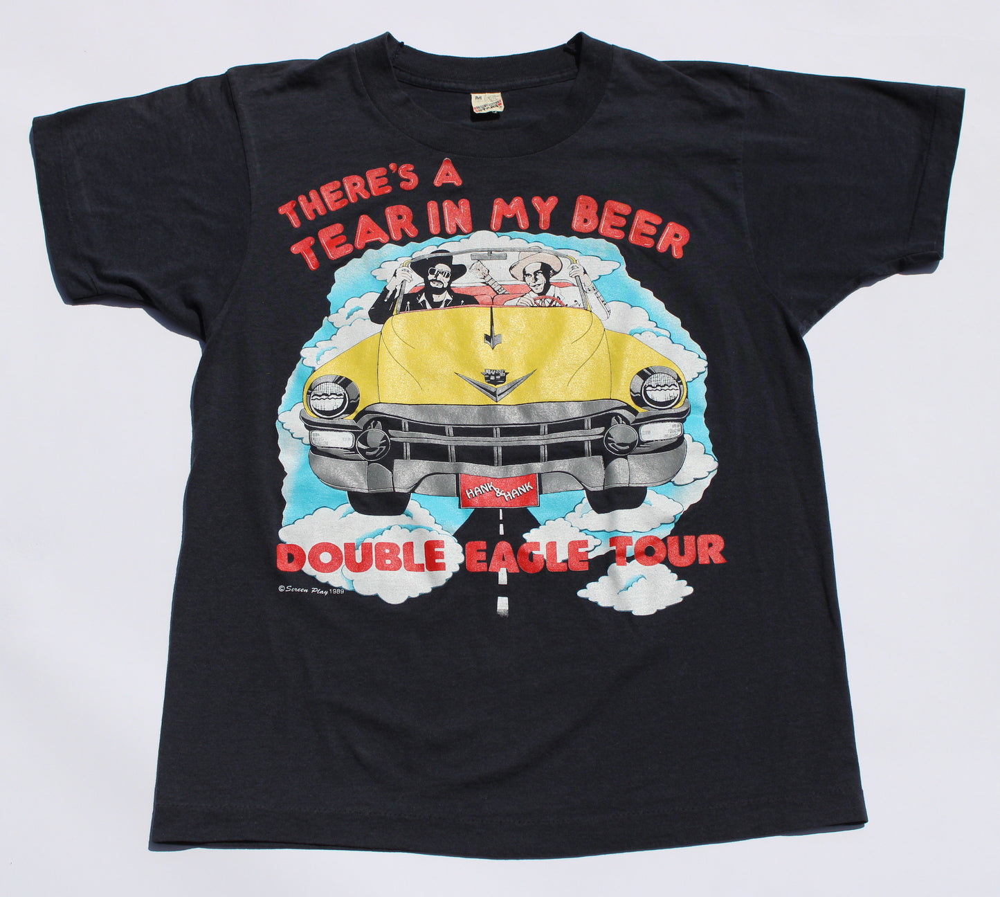 1989 Size Small Hank Williams Sr. and Jr. "Double Eagle Tour" Tee Shirt