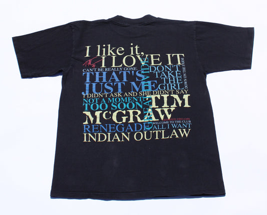 1995 Size Large Tim Mcgraw "Hit Songs" Tee Shirt