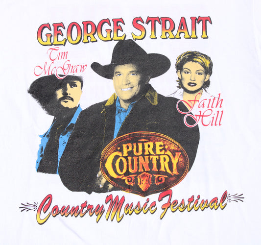 1998 Size Large George Strait x Faith Hill x Tim Mcgraw "Fest" Tee Shirt