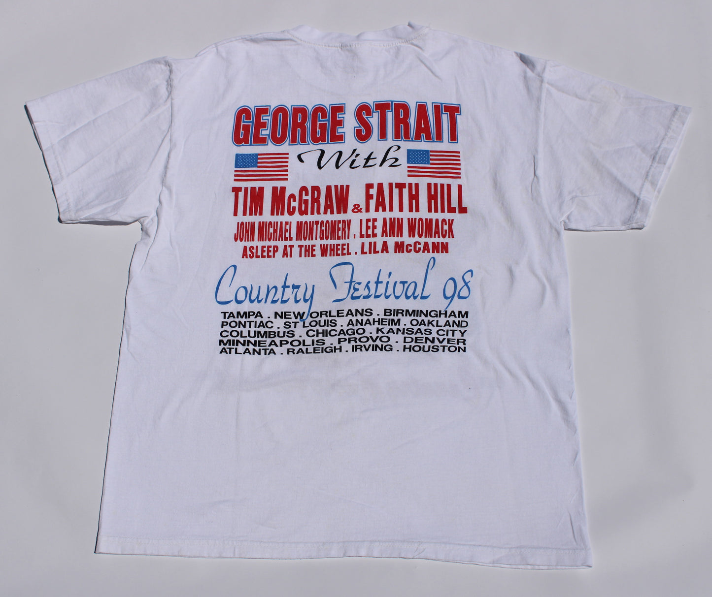 1998 Size Large George Strait x Faith Hill x Tim Mcgraw "Fest" Tee Shirt