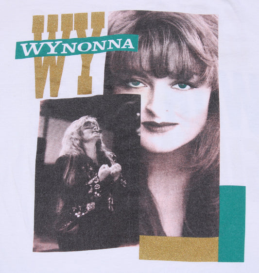 1990's Size Large Wynonna "Girls With Guitars-White" Tee Shirt