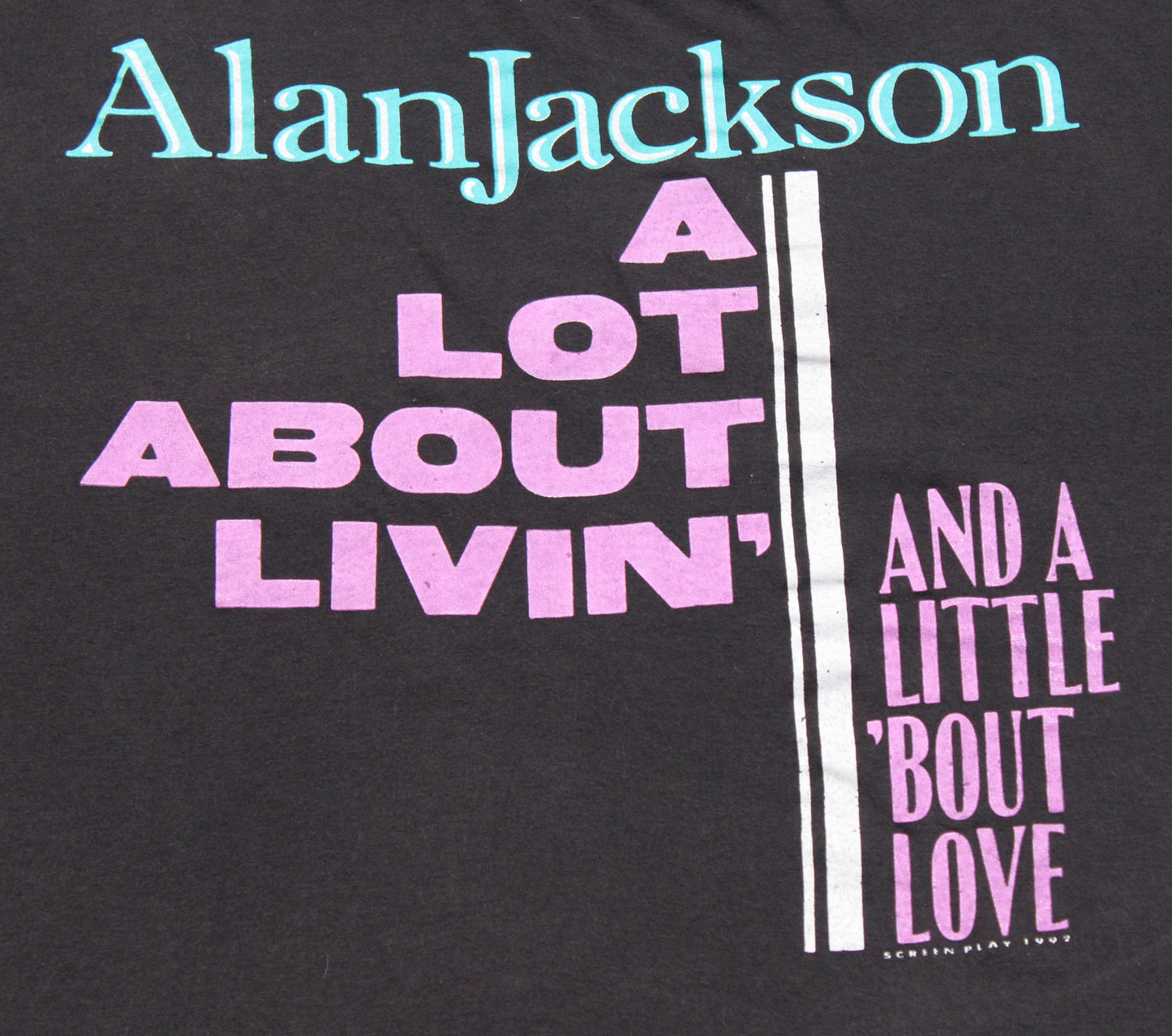 1992 Size Large Alan Jackson "A Lot About Livin'" Tee Shirt