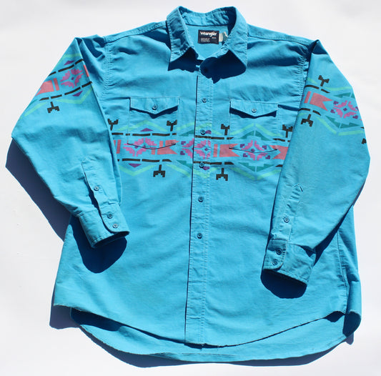 1990's Size XXL Wrangler Brushpopper Button Up shirt