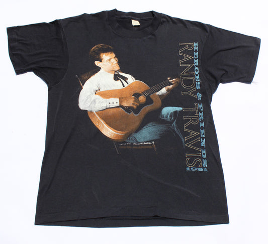1991 Size Medium Randy Travis "Heroes & Friends" Tee Shirt