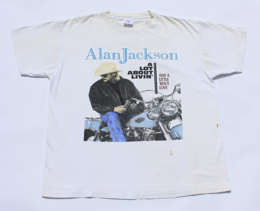 1990's Size XL Alan Jackson "A Lot About Livin' Tou" Tee Shirt