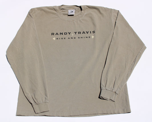 1990's Size XL Randy Travis "Rise And Shine" Long Sleeve Shirt