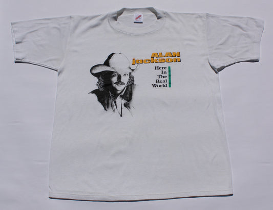 1990's Size Large Alan Jackson "Here In The Real World" Tee Shirt