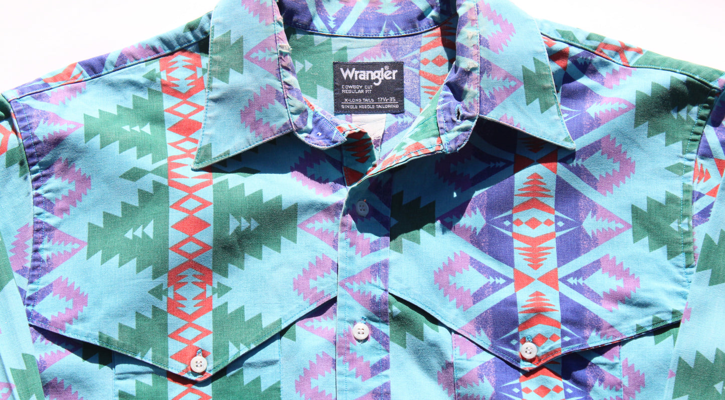 1990's Size XL Wrangler Rodeo Button Up shirt
