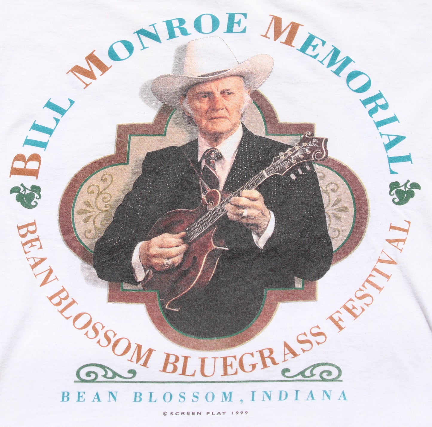 1999 Size Large Bill Monroe "33rd Annual Bluegrass Festival" Tee Shirt