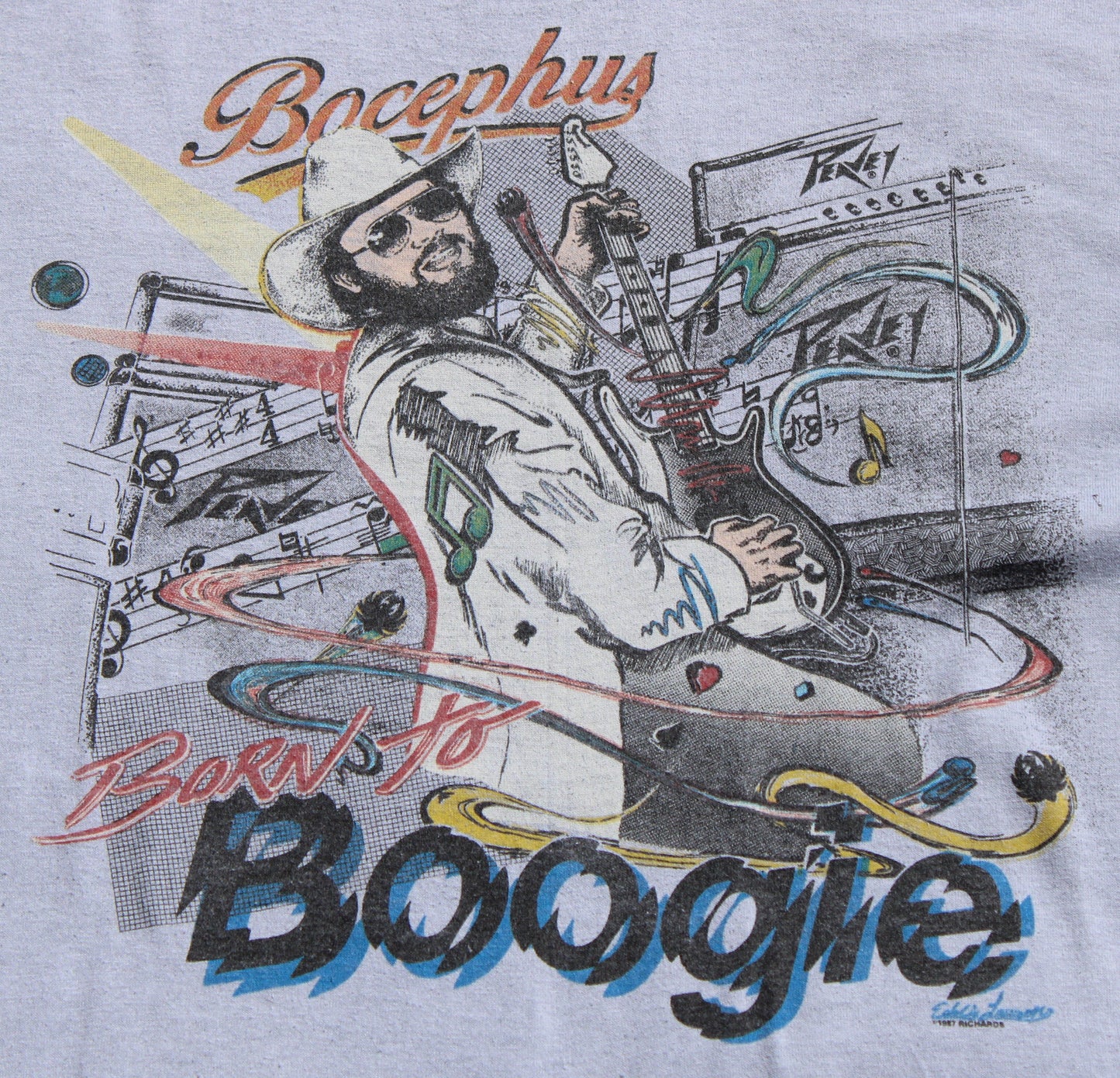1987 Size Large Hank Williams Jr. "Bocephus-Born To Boogie" Tee Shirt