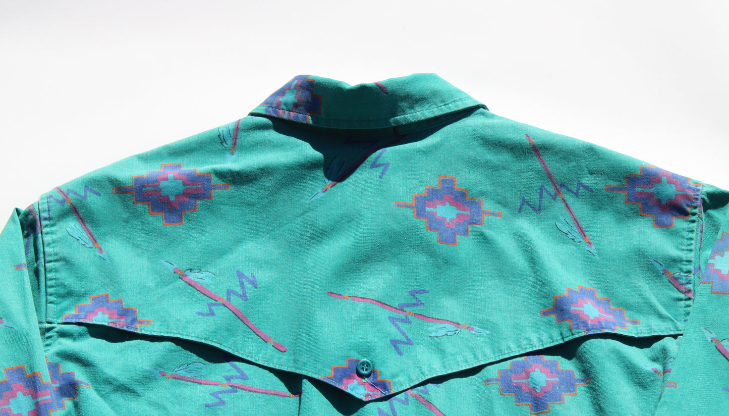 1990's Size Large Wrangler Brushpopper Button Up shirt