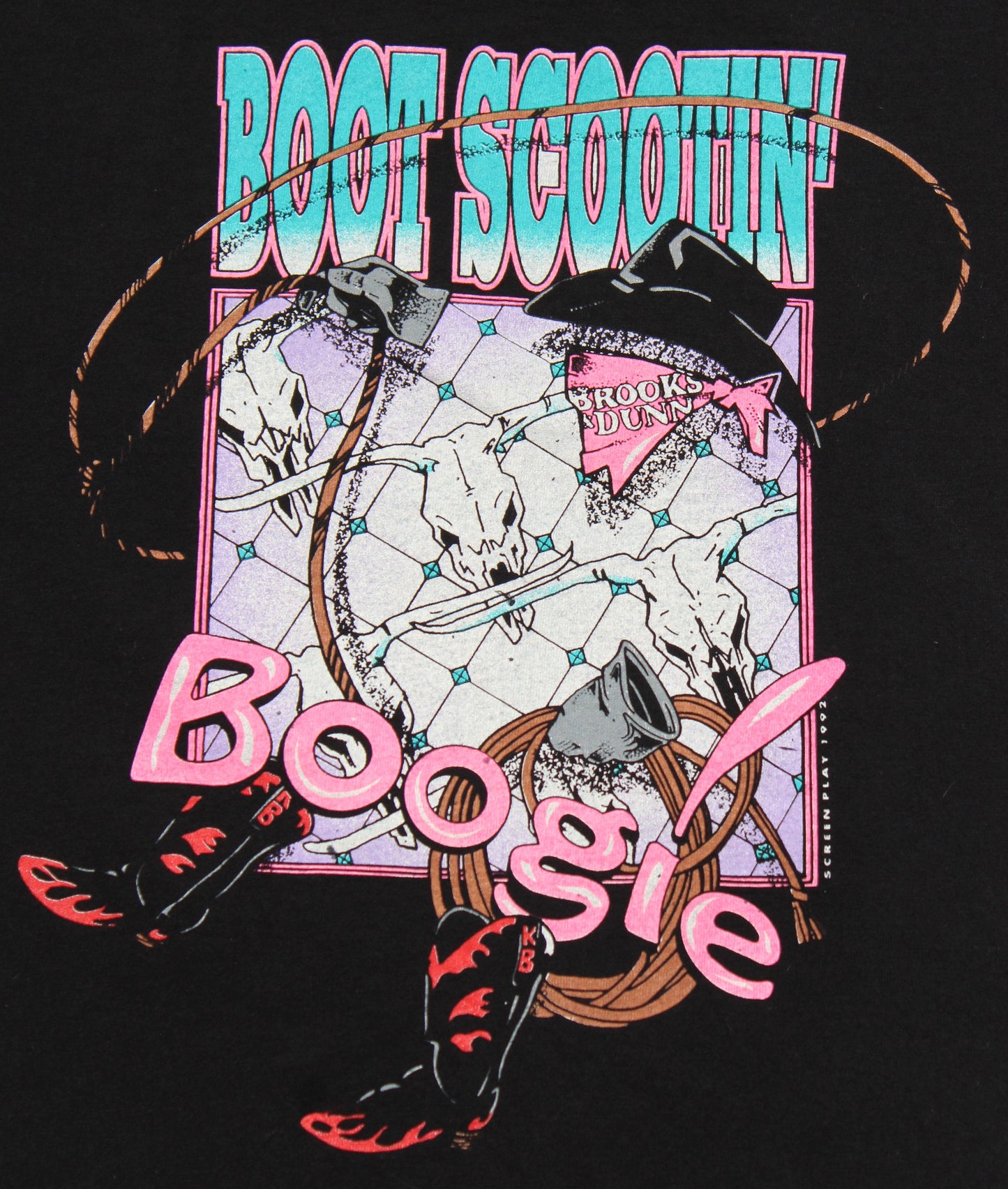 1992 Size Large Brooks And Dunn "Boot Scootin' Boogie" Tee Shirt