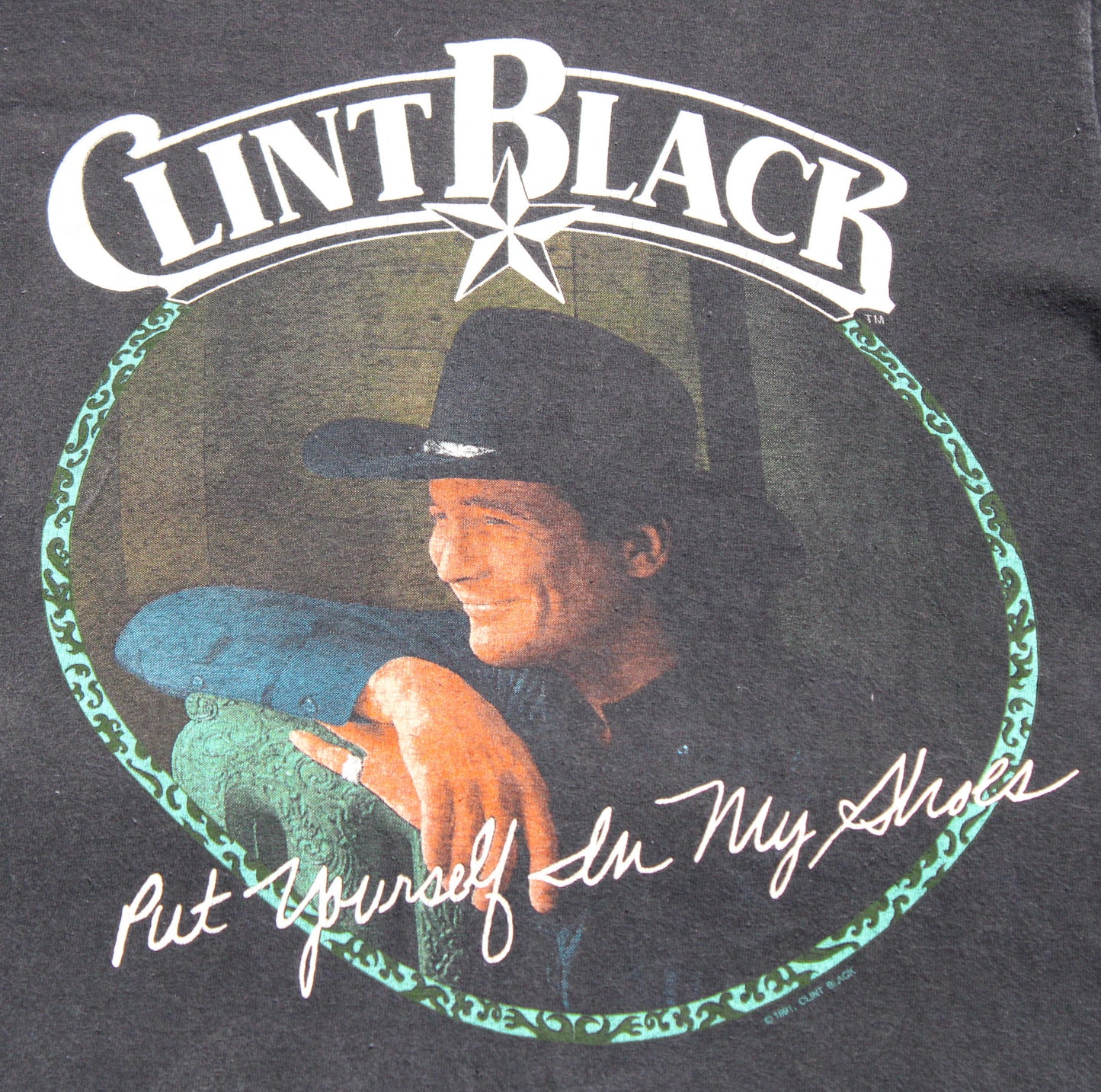 1991 Size Large Clint Black "Put Yourself In My Shoes" Tee Shirt