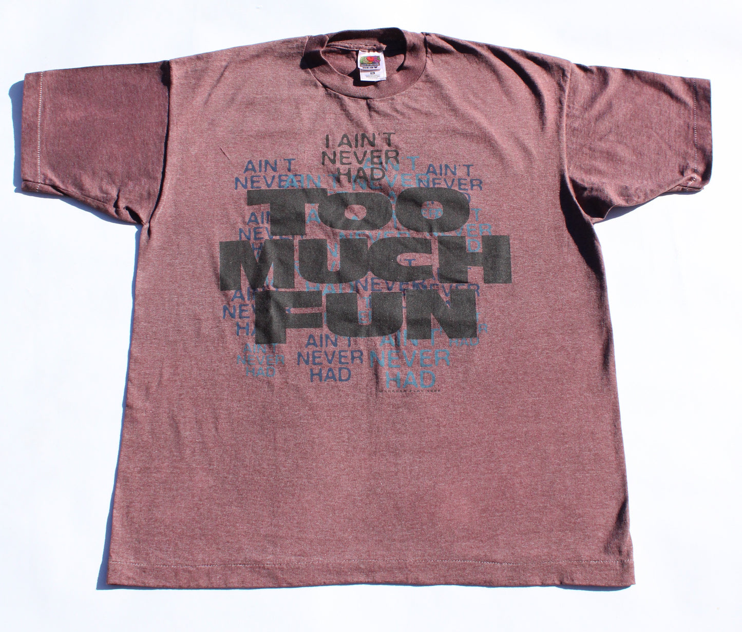 1996 Size XL Daryle Singletary "Too Much Fun" Tee Shirt