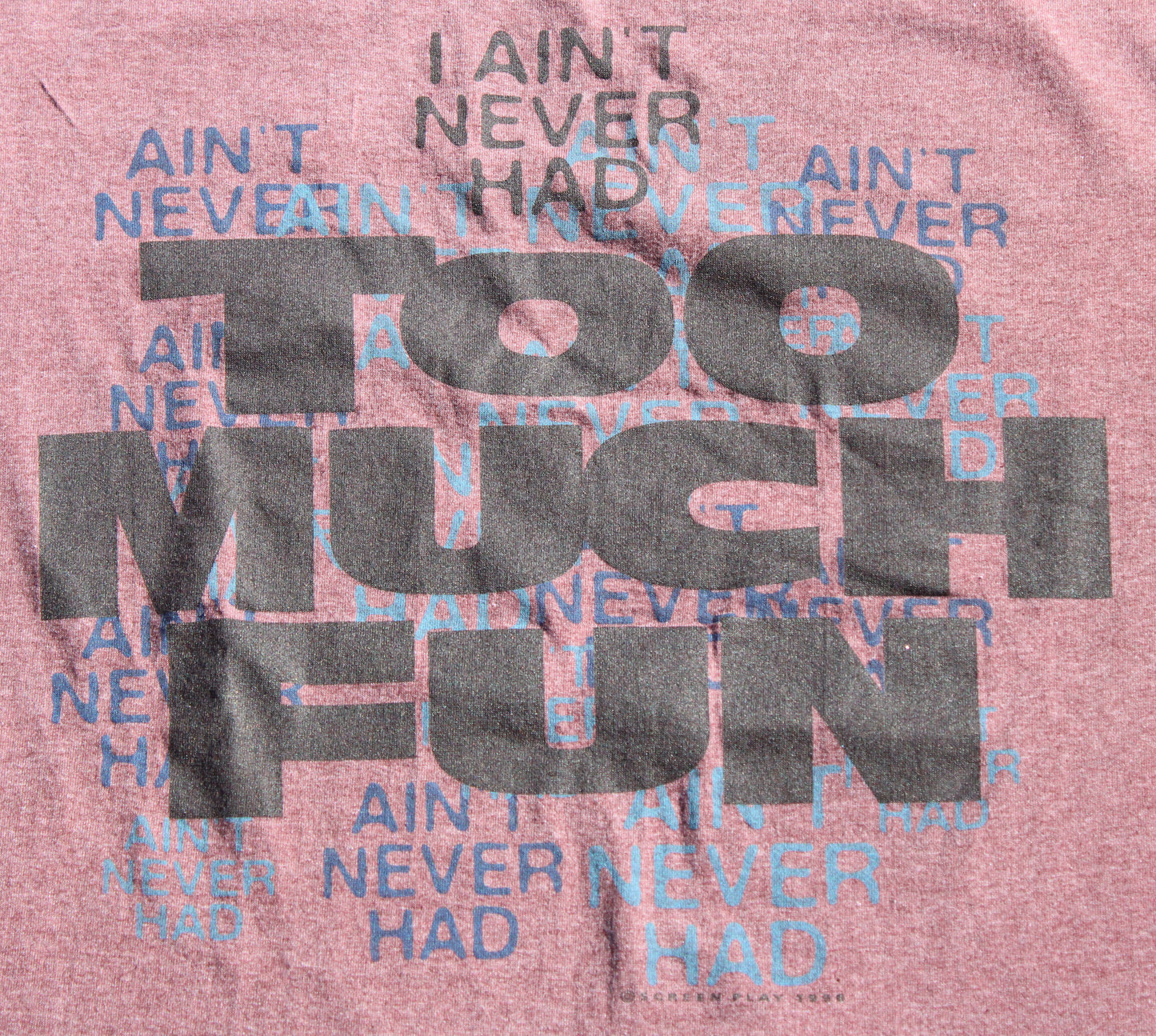 1996 Size XL Daryle Singletary "Too Much Fun" Tee Shirt