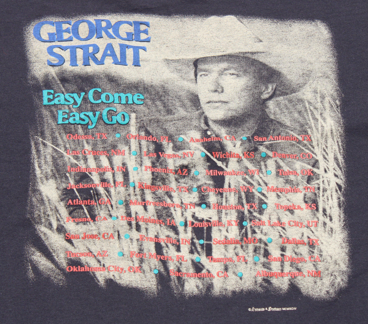 1994 Size XL George Strait "Easy Come Easy Go" Tee Shirt