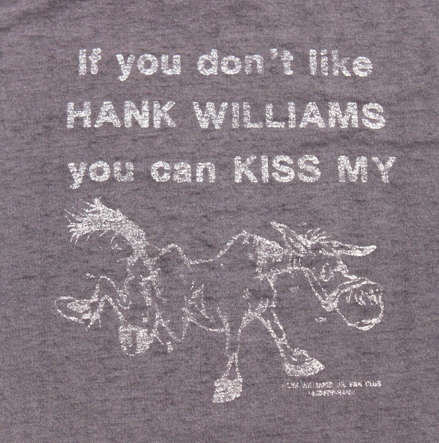 1980's Size Medium Hank Williams Jr. "Bocephus-Kiss My" Tee Shirt