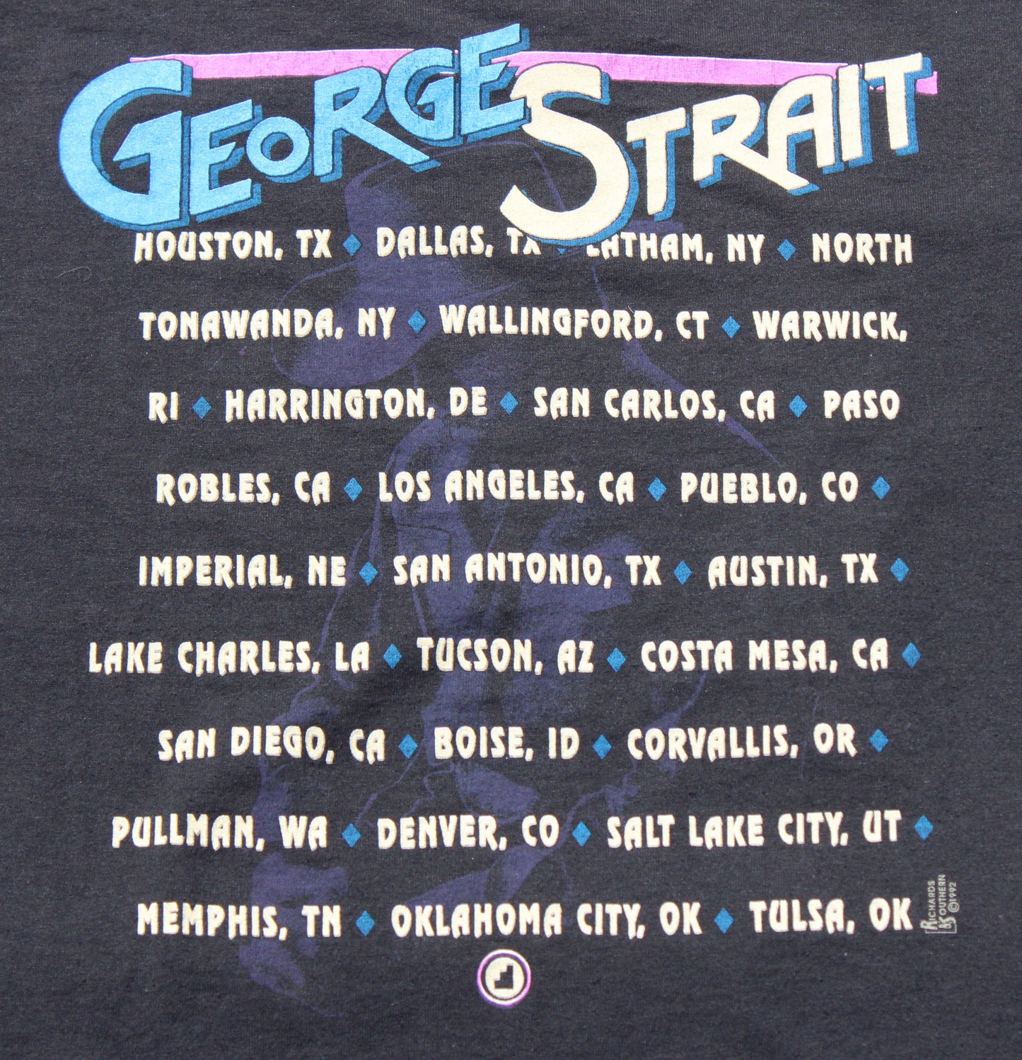 1992 Size Large George Strait "Tour" Tee Shirt
