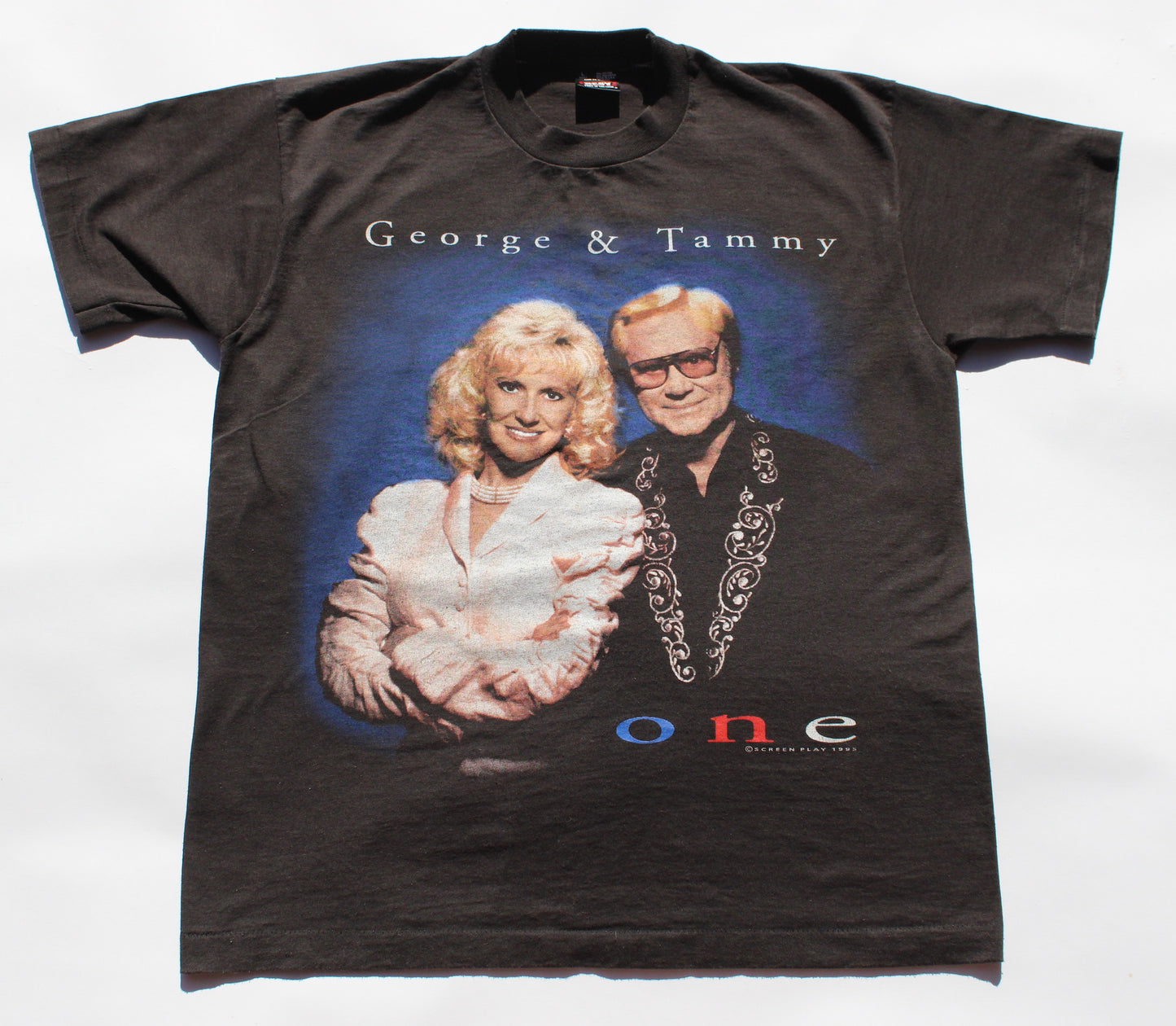 1995 Size Large George Jones and Tammy Wynette "One" Tee Shirt