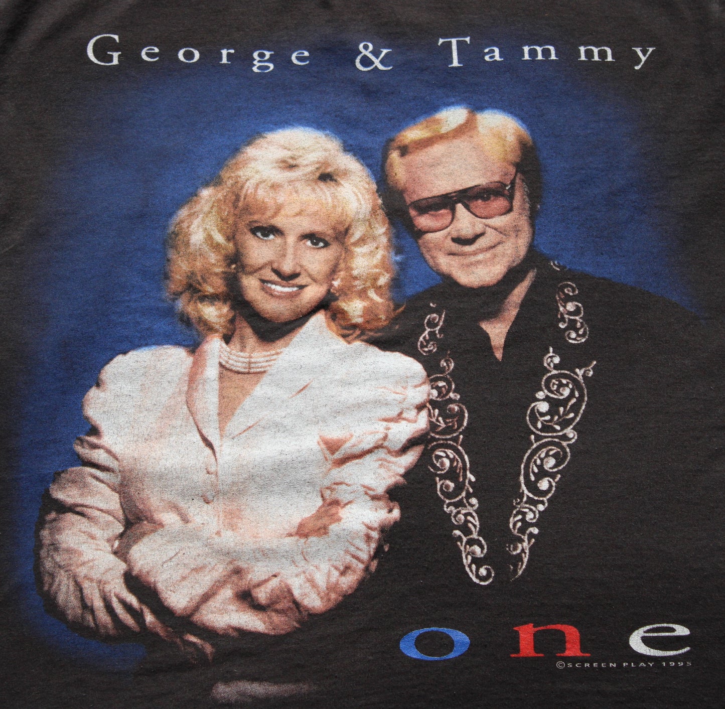 1995 Size Large George Jones and Tammy Wynette "One" Tee Shirt
