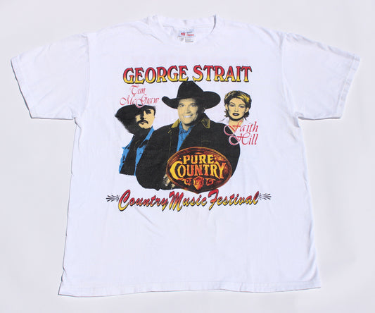 1998 Size Large George Strait x Faith Hill x Tim Mcgraw "Fest" Tee Shirt