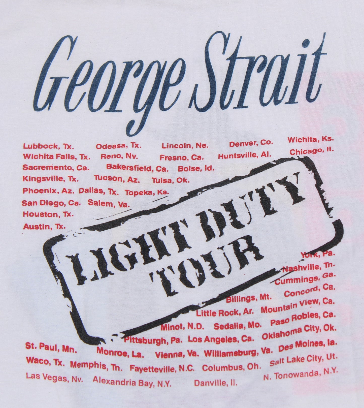 1990's Size Medium George Strait "Livin' It Up" Tee Shirt