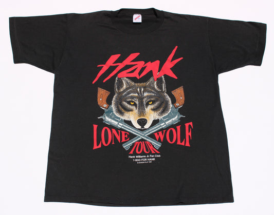1990 Size XL Hank Williams Jr. "Lone Wolf Tour" Tee Shirt